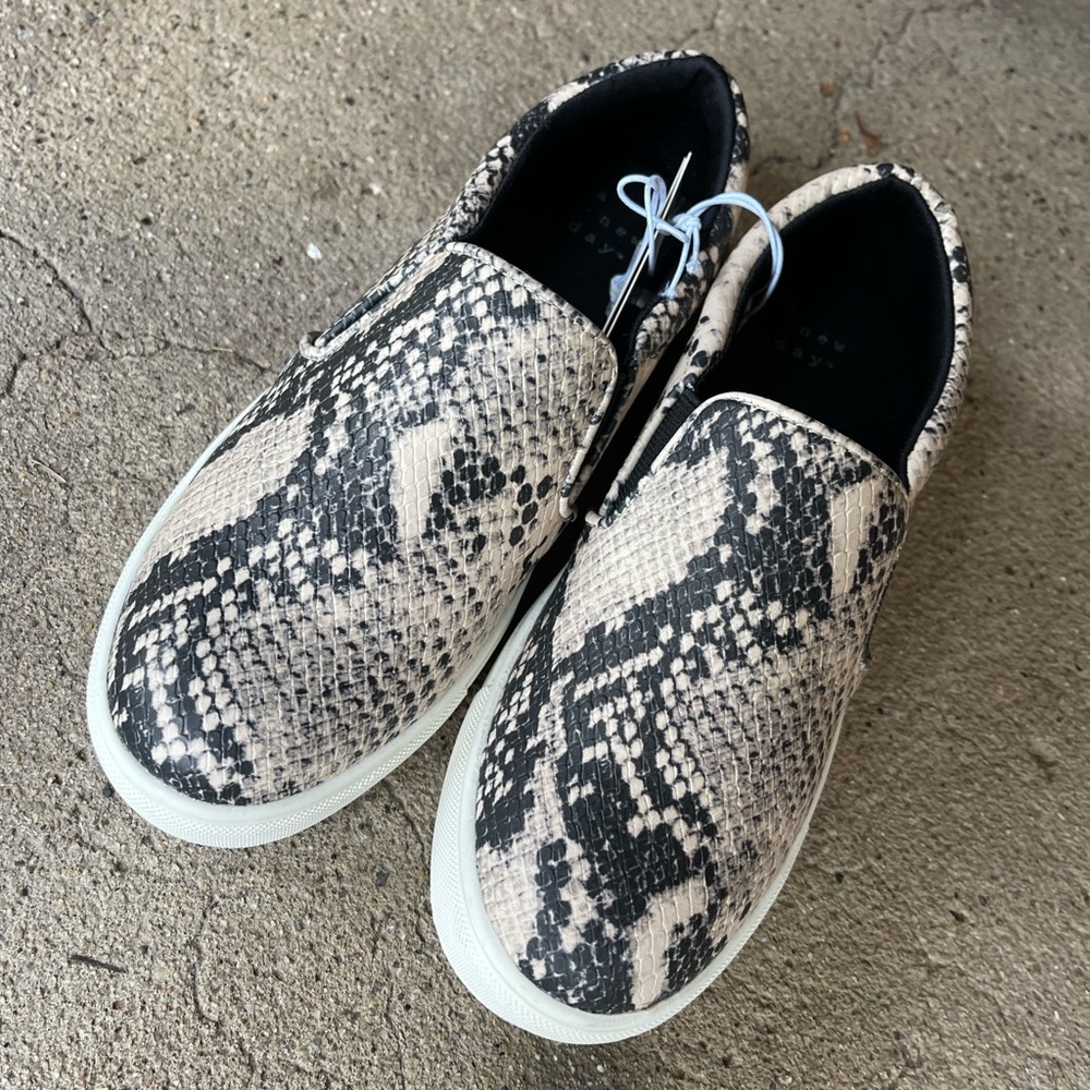 Snake skin slide on sneakers
